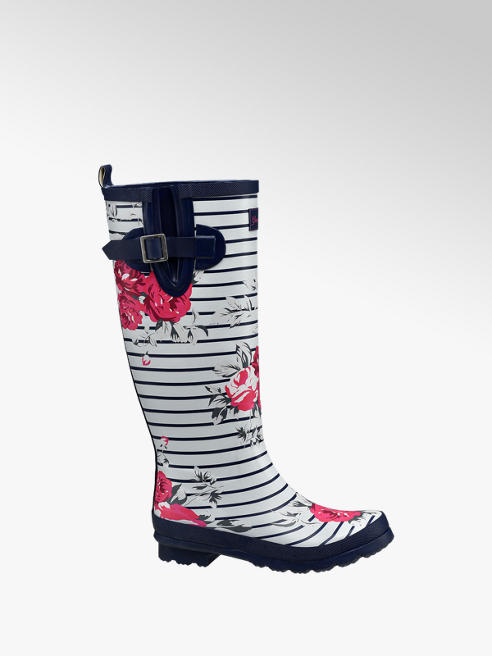 Shoptagr | Ladies Stripey & Floral Wellingtons by Deichmann Schnürer, Weite G von Medicus in weiß DEICHMANN
